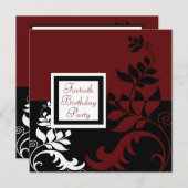 Rode Wijn Zwart Witte Vrouwen 40ste Verjaardag Par Kaart (Voorkant / Achterkant)