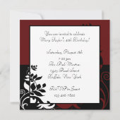 Rode Wijn Zwart Witte Vrouwen 40ste Verjaardag Par Kaart (Achterkant)