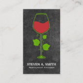 Rode wijnazijn glas visitekaartje (Voorkant)