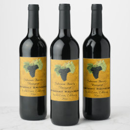 rode wijndruiven, cabernet sauvignon wijn etiket