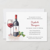 Rode Wijndruiven Cocktail Vrijgezellenfeest Kaart (Voorkant)