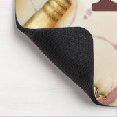 Rode wijndruiven Cork Monogram Initiaal Muismat (Hoek)