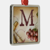 Rode wijndruiven Cork Monogram Initiaal Ornament (Rechts)