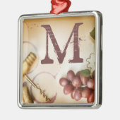 Rode wijndruiven Cork Monogram Initiaal Ornament (Links)