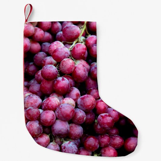 Rode wijndruiven kleine kerstsok (Voorkant)