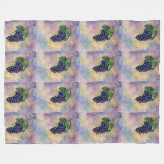 Rode wijndruiven Kunst schilderen Aangepaste vlind Fleece Deken (Voorkant (Horizontaal))