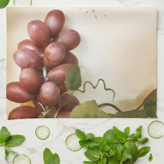 Rode Wijndruiven Kurk Schroef Keuken Schotel Handd Theedoek (Gevouwen)