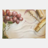 Rode Wijndruiven Kurk Schroef Keuken Schotel Handd Theedoek (Horizontaal)