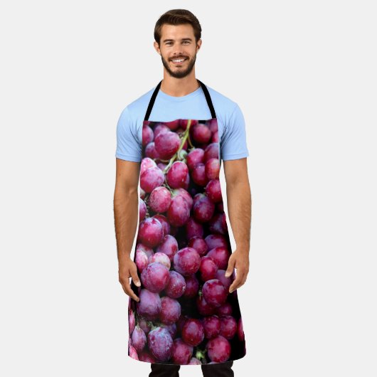 Rode wijndruiven schort (Gedragen)