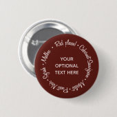 Rode wijnen aangepaste tekstknoppen ronde button 5,7 cm (Voorkant /achterkant)