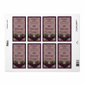 Rode Wijnfles Etiket met Druiven (Full Sheet)