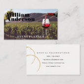 Rode wijnfles giet | wijngaard | wijnmakerij visitekaartje (Voorkant / Achterkant)