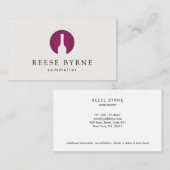 Rode wijnfles Sommelier Logo Visitekaartje (Voorkant / Achterkant)