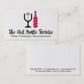 Rode wijnfles | Tux Glass Logo Visitekaartje (Voorkant / Achterkant)