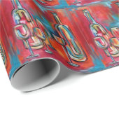 Rode wijnflessen en glazen glazen cadeaupapier (Rol Hoek)