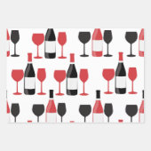 Rode wijnflessen inpakpapier vel (Voorkant 2)