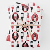 Rode wijnflessen inpakpapier vel (In situ)