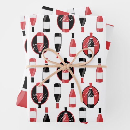 Rode wijnflessen inpakpapier vel (In situ)