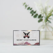 Rode wijnflessen | Metalen marmer-grens Visitekaartje (Staand voorkant)