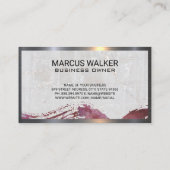 Rode wijnflessen | Metalen marmer-grens Visitekaartje (Achterkant)