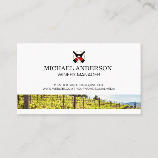 Rode wijnflessen | Wijnbouwsector Visitekaartje (Voorkant)