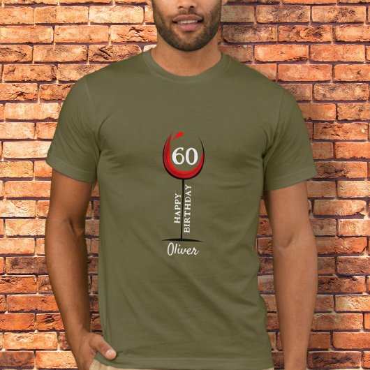 Rode Wijnglas 60e Verjaardag Gast van Eer T-shirt