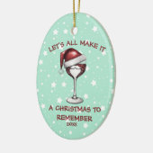 Rode wijnglas met Santa Hat Wine Lovers Ornament (Links)