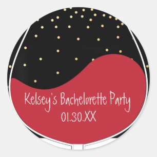 Rode wijnglas Modern Chic Favor Stickers