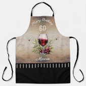 Rode wijnglas Oliver 60ste verjaardag Man Schort (Voorkant)