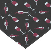 Rode Wijnglas Patroon Lange Tafelloper (Hoek)