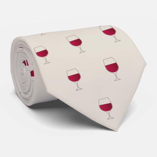 Rode wijnglas patroonviering feest stropdas (Opgerold)