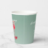 Rode wijnglas Waterverf 70ste verjaardagsfeest Papieren Bekers (Rechts)