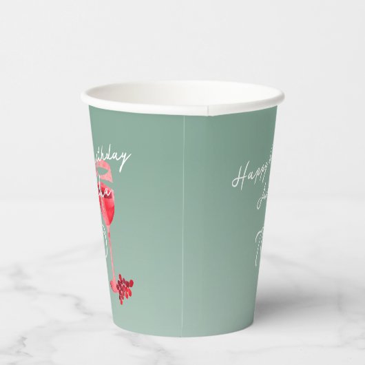 Rode wijnglas Waterverf 70ste verjaardagsfeest Papieren Bekers (Rechts)