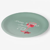 Rode wijnglas Waterverf 70ste verjaardagsfeest Papieren Bordje (Gekanteld)