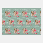 Rode Wijnglas Waterverf Verjaardagsfeest Foto Inpakpapier Vel (Voorkant 3)