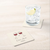 Rode Wijnglas Wedding Verloving Jubileum Kartonnen Onderzetters (Insitu)