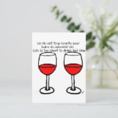 RODE WIJNGLASSEN MET FRANS ENGELS QUOTE BRIEFKAART (Staand voorkant)