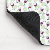 Rode wijnglazen bubbels muismat (Hoek)