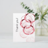 Rode wijnglazen moderne dank u briefkaart (Staand voorkant)