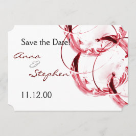 Rode wijnglazen save the date