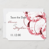 Rode wijnglazen save the date (Voorkant)