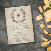 Rode wijnlaurier krans  wijnproeverij kaart