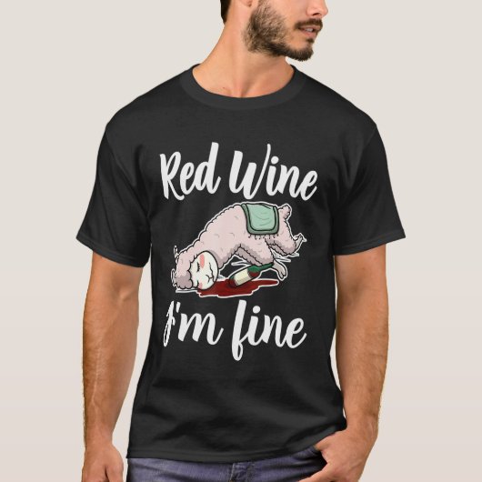 Rode wijnliefhebber Llama Winery Tasting Idee T-shirt (Voorkant)