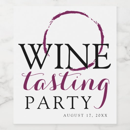 Rode Wijnproeverij Feest Wijn Etiket (Enkel label)