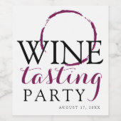Rode Wijnproeverij Feestje Wijn Etiket (Enkel label)