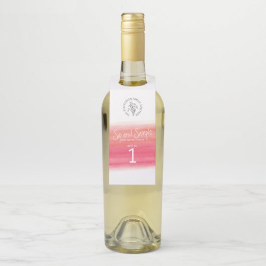 Rode wijnproeverij flesnummer labels (Op fles)