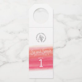 Rode wijnproeverij flesnummer labels