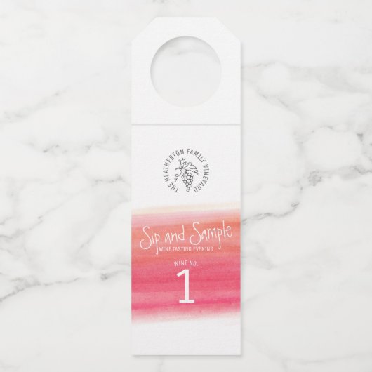 Rode wijnproeverij flesnummer labels (Voorkant)