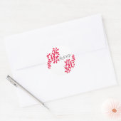 Rode Wijnranken RSVP Ronde Sticker (Envelop)