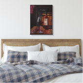 Rode wijnschilderij van Alfred Fox Canvas Afdruk (Insitu (Slaapkamer))